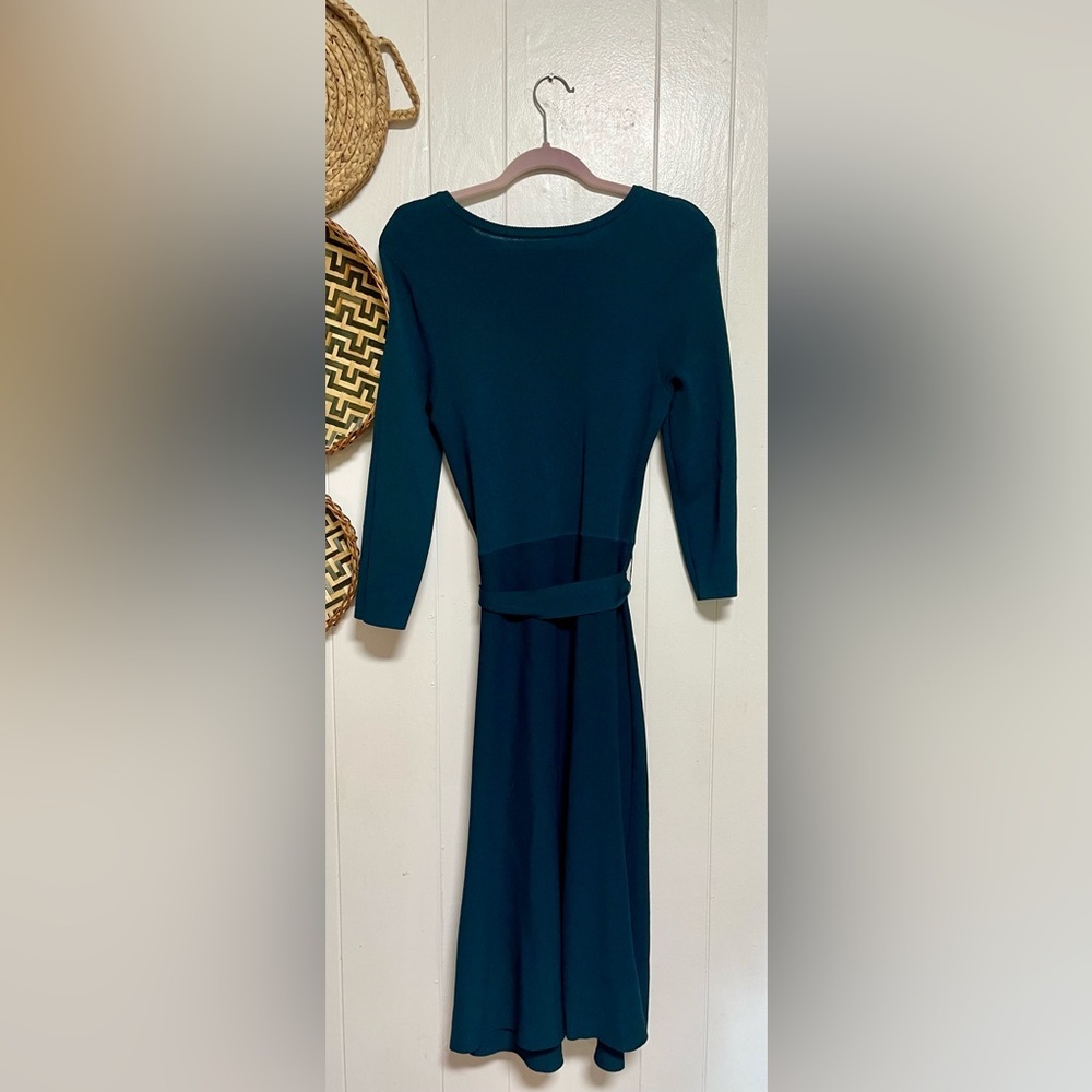 Eliza J Crew Neck Fit & Flare Sweater Midi Dress Sz Large - Picture 5 of 7